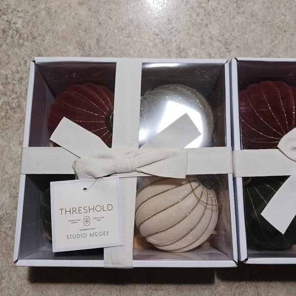 Threshold Studio McGee flocked Christmas ornaments - Picture 1 of 7